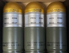 M433HE1 HEDP Toy Grenade Shell Model Tactical Prop Storage Case 3 Pack