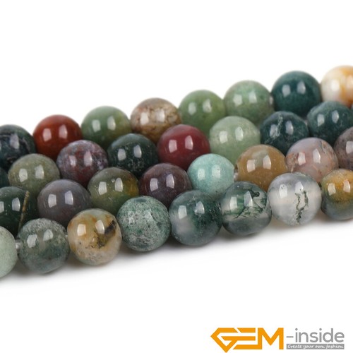 Natural Multicolor India Agate Round Loose Big Hole Beads for Jewelry Making 15" - Picture 16 of 34
