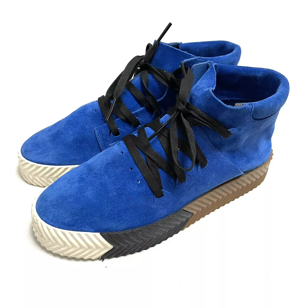 Adidas X Alexander Wang Sz 9 AW Skate Mid Bluebird Gum AC6849 Blue Suede  Shoes