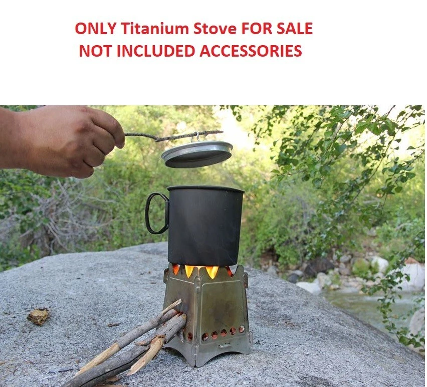 Estufa de titanio ultraligera EmberLit para quemar palos pequeños sin bamboleo HECHA EN EE. UU. Foto 3 de 4