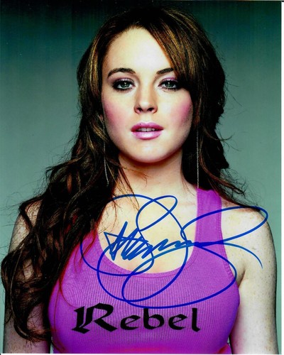 Lindsay Lohan Irish Wish Actress Singer Hollywood Signed 8 x 10 Photo COA TTM - 第 1/3 張圖片