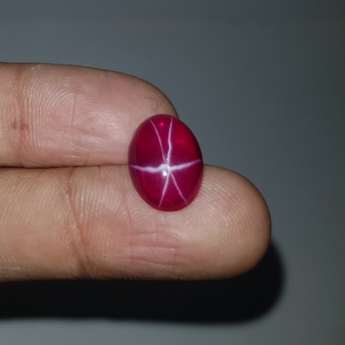 8.0 Ct Certified Natural 6 Rays Star Ruby Oval Red Cabochon Loose Gems AD-457 - Picture 14 of 14