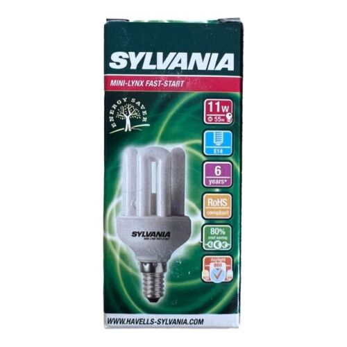 Sylvania MINI-LYNX Fast Start 11W 240V SES E14 860 Energy Saver CFL BULB 0024761 - Picture 2 of 6