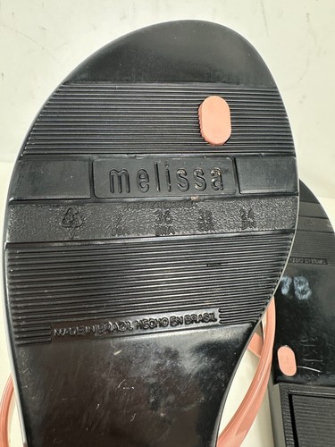 Melissa + Jason Wu Harmonic V Bow Flip Flop Sandals Black and Pink Size 7 - Picture 11 of 12