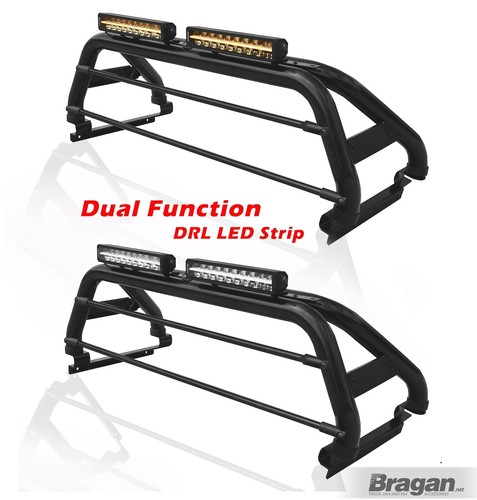 Roll Bar + LED + Brake Light + LED Bars For Isuzu D-Max Rodeo 2012 - 2016 BLACK - Picture 2 of 9