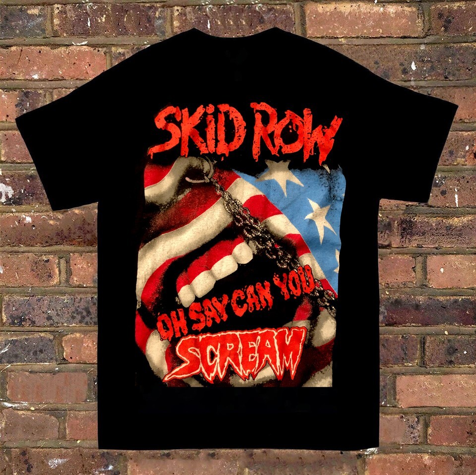 FILA T shirt unisex Skid Row Oh Say Can You Scream cotone nero tutte le taglie S2673