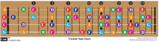Color Coded Ukulele Guitar Fretboard Note Chart Learn to Play Guitar