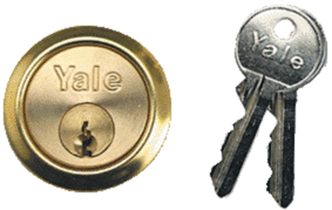 Yale Brass Nightlatch Replacement Cylinder & 2 Keys Rim Barrel Door