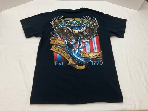 Vintage 7.62 Design US Navy Shirt Graphic Tee Military Anchor Eagle USA Mens L - Picture 5 of 9