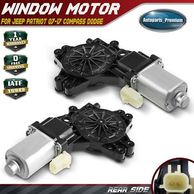 2x Rear Left & Right Window Lift Motor for Jeep Patriot 07-17 Compass Dodge 2pin