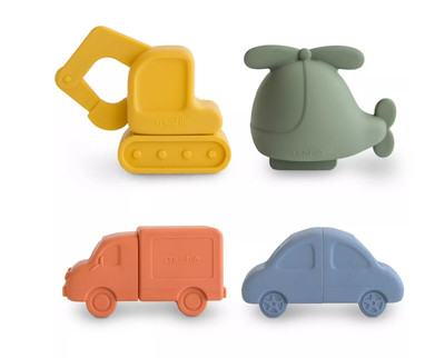 Mushie Vehicles Mold Free Bath Play Set - 4pk