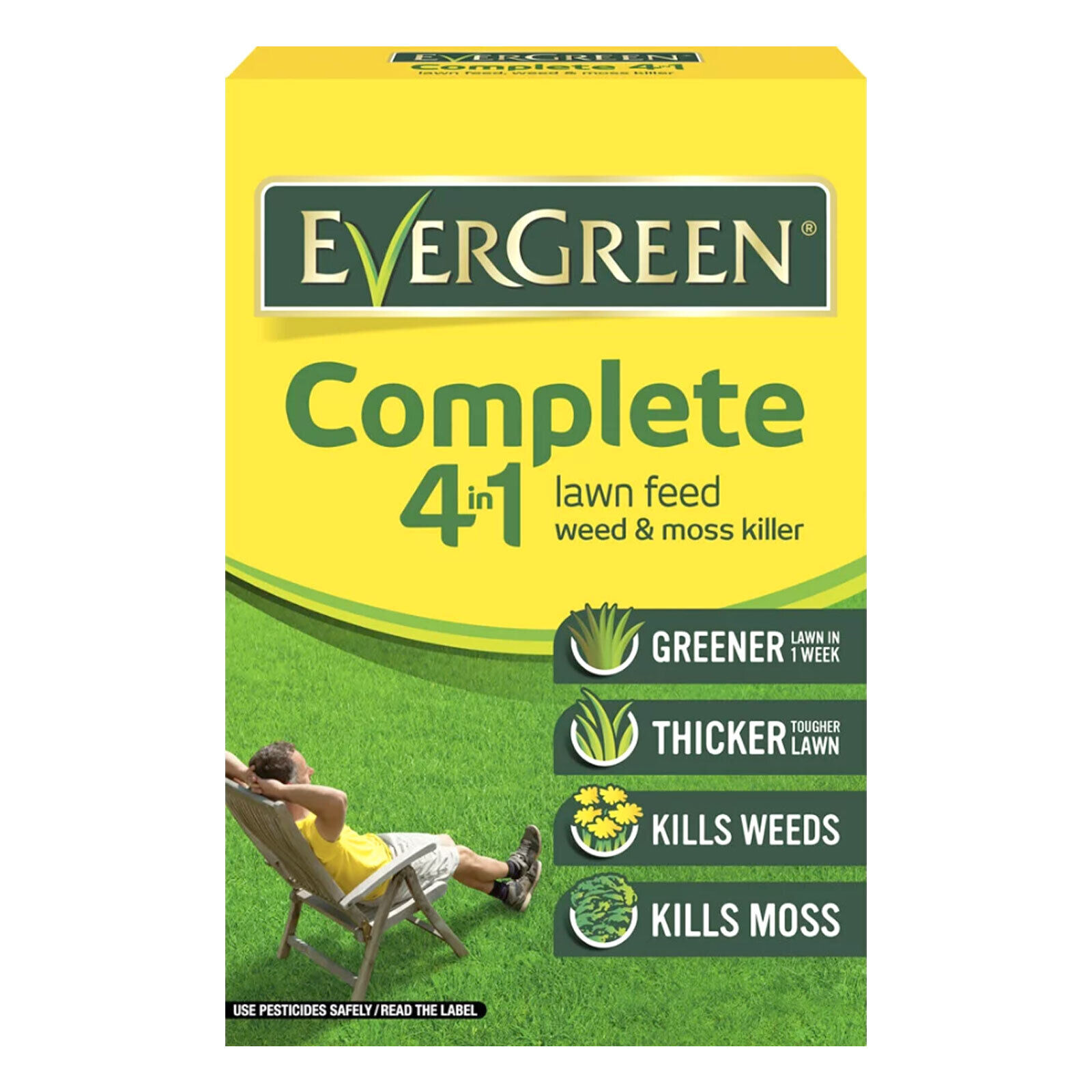 Evergreen Complete 4 in 1 Lawn Feed Weed & Moss Killer 2.8kg Covers
