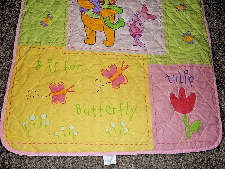 3A!¡GUAU! Manta edredón edredón cama vintage Winnie the Pooh ABC Ladybug para niños pequeños Foto 4 de 4