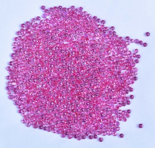 1000 Pcs Natural Red Pink Ruby Round 1.00 mm Quality Treated Loose Gemstone - Picture 4 of 11