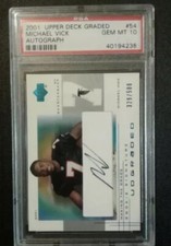 Michael Vick 2001 UD GRADED Rookie AUTO #/500 PSA 10 NFL QB RUSHING LEADER 6k