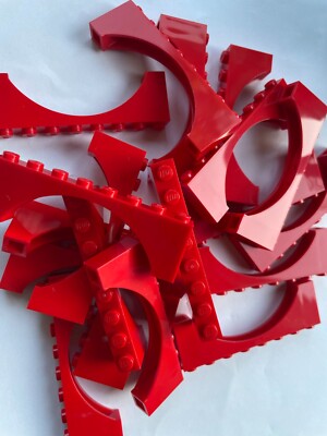 LEGO-NEW-#16577--RED-ARCH 1 X 8 X 2 RAISED-3 PIECES-RARE