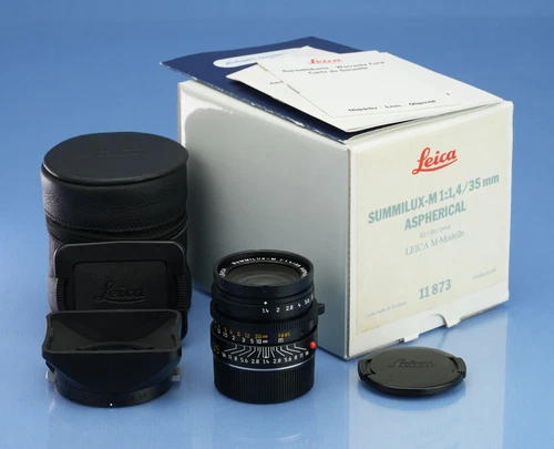 LEICA LEITZ 35MM SUMMILUX-M F1.4 DOUBLE AA ASPHERICAL 11873 LENS +BOX SET MINT!