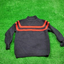 Vintage 70 s 80 s Black and Orange Knit Youth Sweater Size Small USA