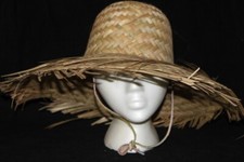 Wide Brim Straw Hat Unisex Sun Garden Beach Luau Party Chin Strap Mexico