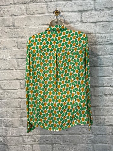 Anthropologie Conversations 11 of 52 Pear Print Button Down Shirt Top Sz 8 - Picture 5 of 8