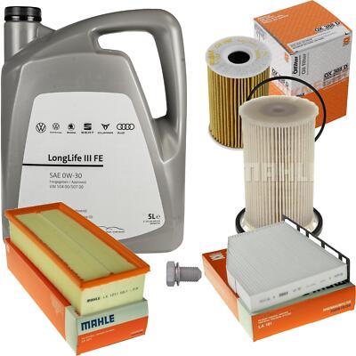 MAHLE Inspektionspaket 5 L VW Motoröl 0W-30 Longlife III FE für Passat Variant