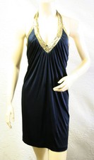 228 BCBG INK "IRT64802" SEQUIN HALTER ACETATE JERSEY DRESS NWT M