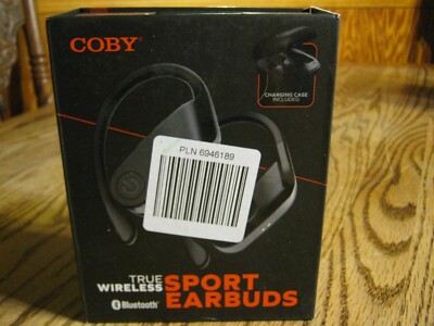 COBY True Wireless Sports Earbuds Bluetooth with Charging Case New & Sealed