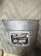 Vtg 4 Gallon Belknap Hot Dipped Galvanized Meta Tub Bucket Pail Louisville KY