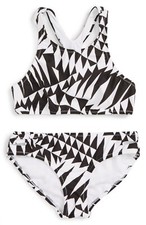 Girl's Seafolly 'Pool Party Racer' Two-Piece Swimsuit Size 10 Black 1067