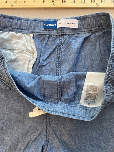 Old Navy Jogger Chambray Short Mens Extra Large Blue Elastic Waist Drawstring - Picture 8 of 10