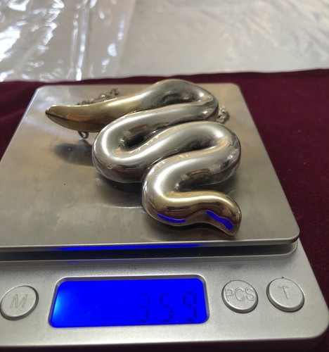 DAVID VARSANO ISRAEL ELECTROFORM STERLING MODERNIST SWIRL SNAKE BROOCH PENDANT - Picture 12 of 14