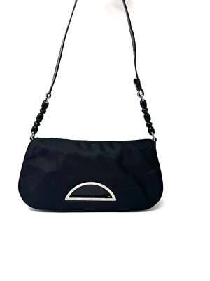 Christian Dior Vintage Black Malice Nylon Bag – Resin Beaded Strap