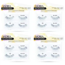 Andrea Two of a Kind False Lashes 53 Black 4 Pack Natural Look Reusable Falsies