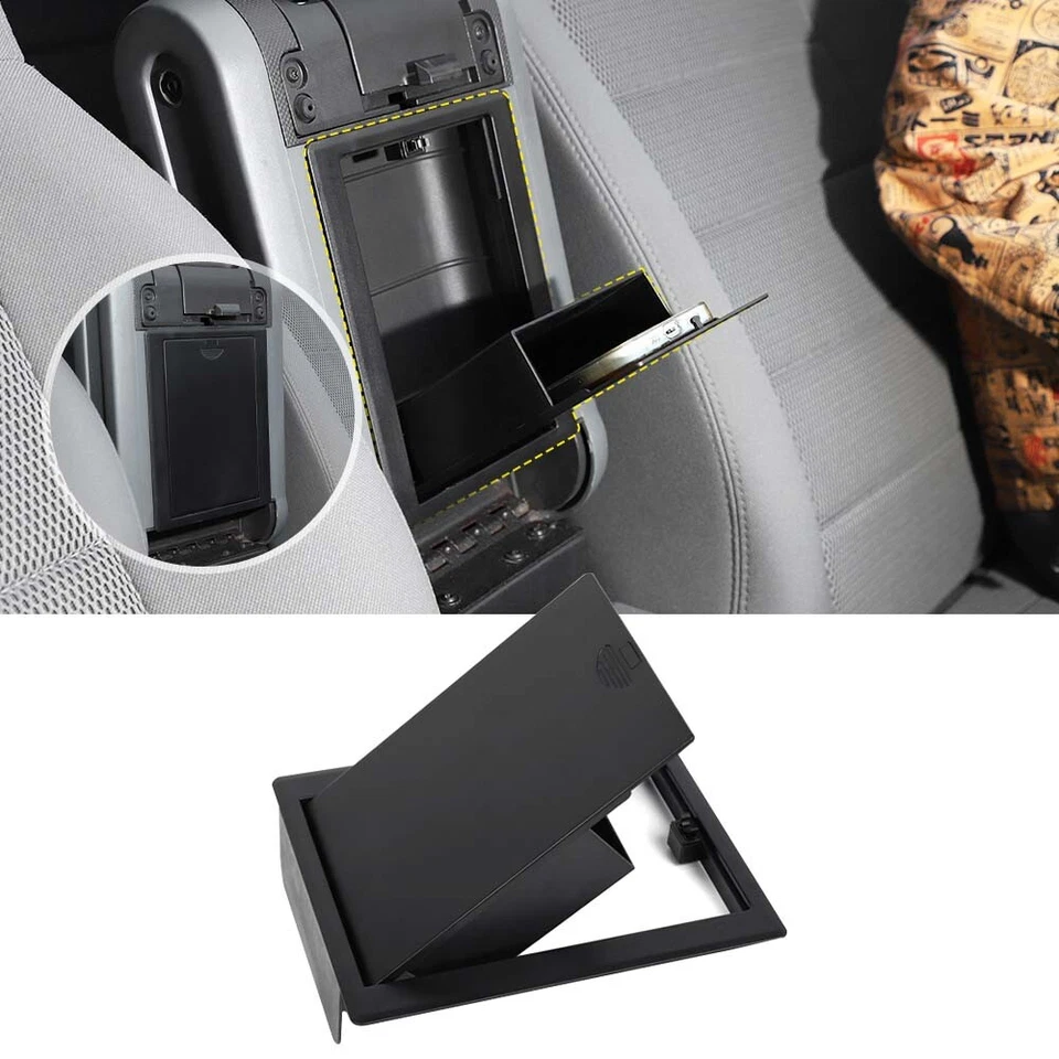 For Jeep Wrangler JK 2007-10 Hidden Console Armrest Box Storage Secret Organizer Foto 3 de 4