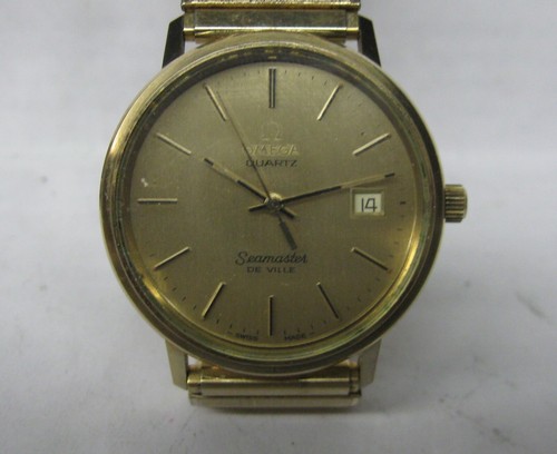 Omega Seamaster De Ville Quartz 10K GOLD FILLED Watch FOR REPAIR W/BOX - Foto 3 di 9