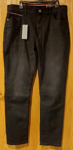 NWT Men's Tommy Hilfiger Stretch Slim Fit Jeans sz 36x32 Black 78J8457-002 -4763