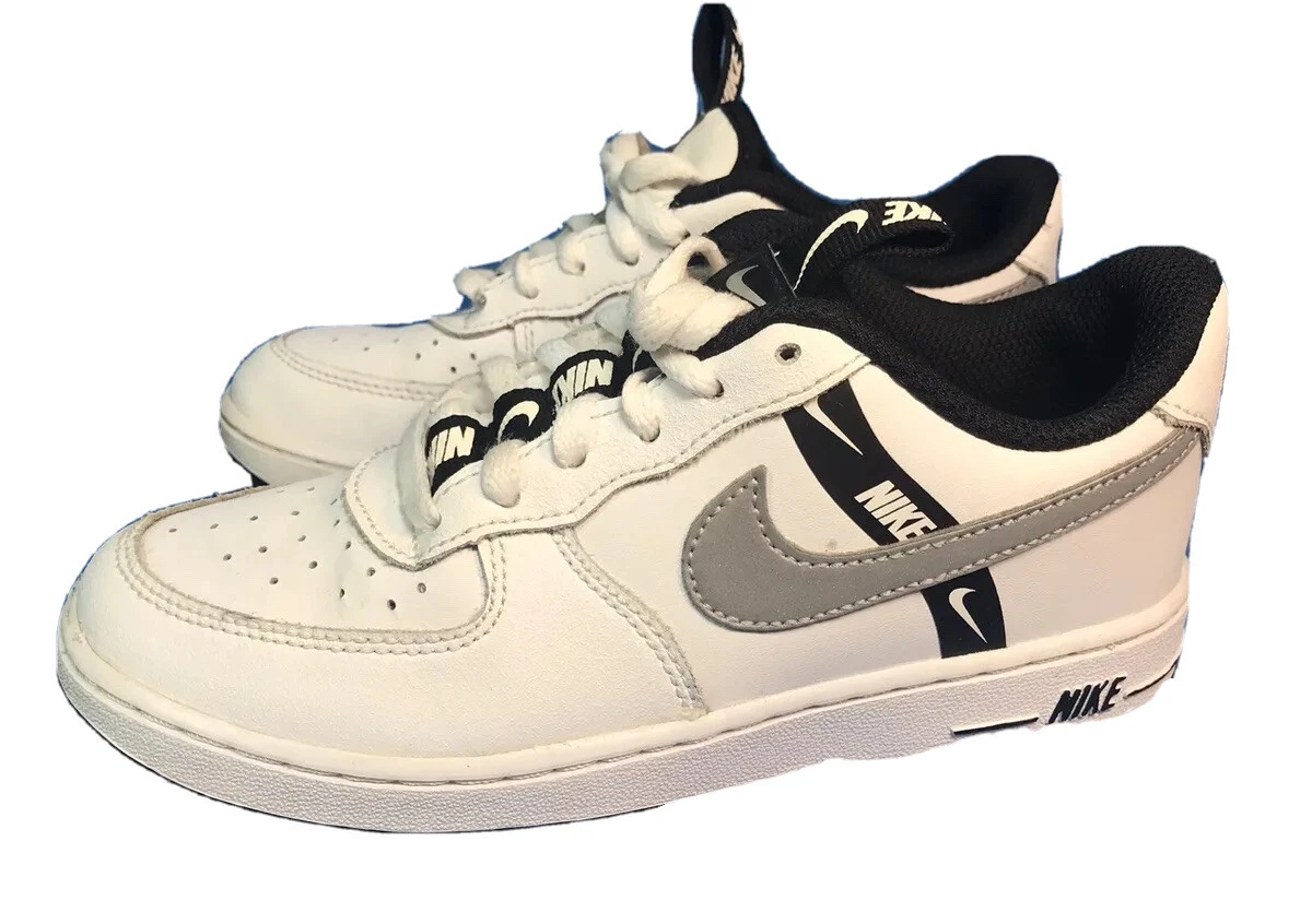 Nike Air Force 1 LV8 KSA (GS) White/Black/Silver [CT4681-100] Size 1.5Y  Kids EUC