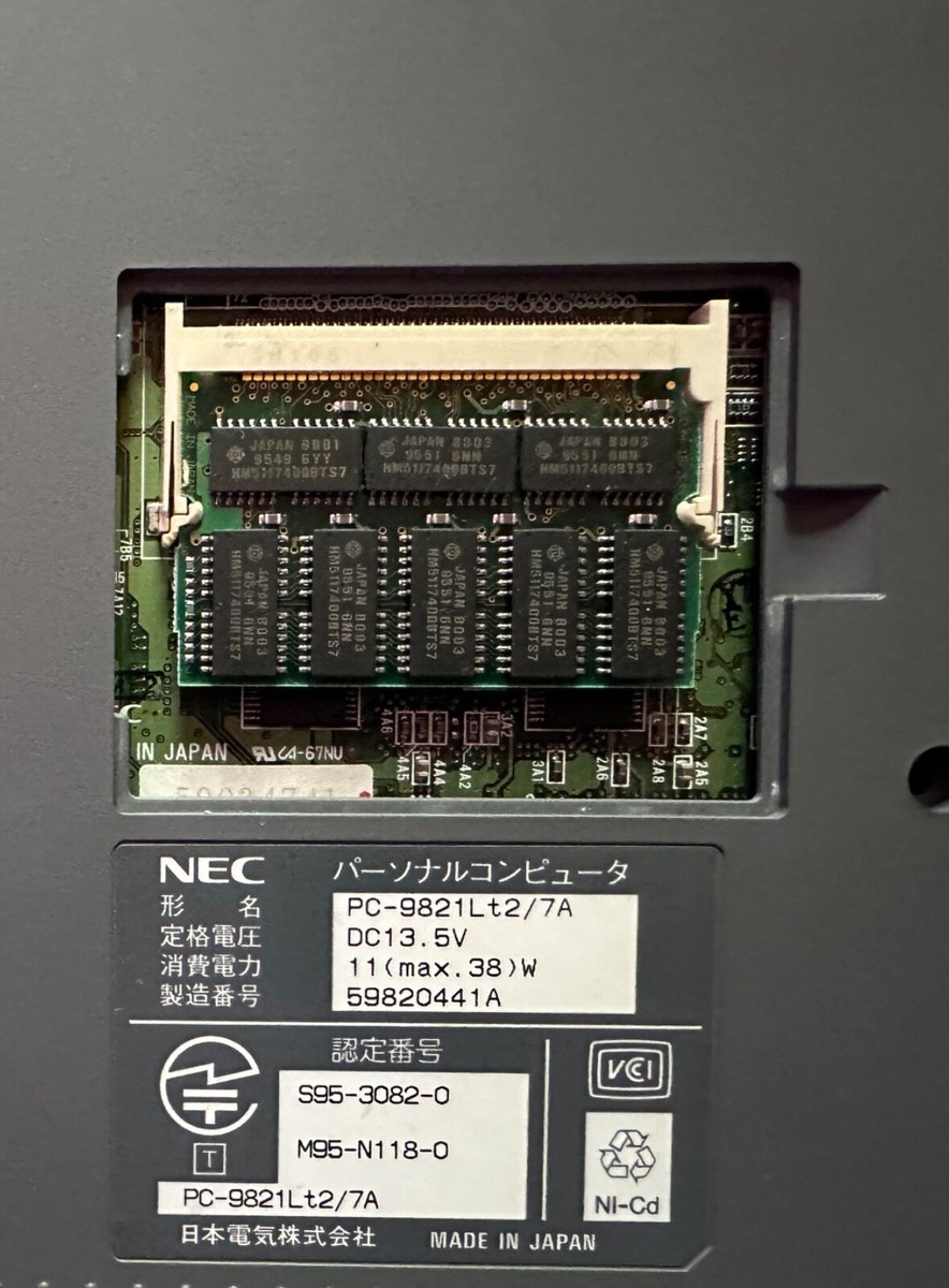 Very Rare NEC PC-9821 Lt2/7A Vintage Japanese Laptop Working