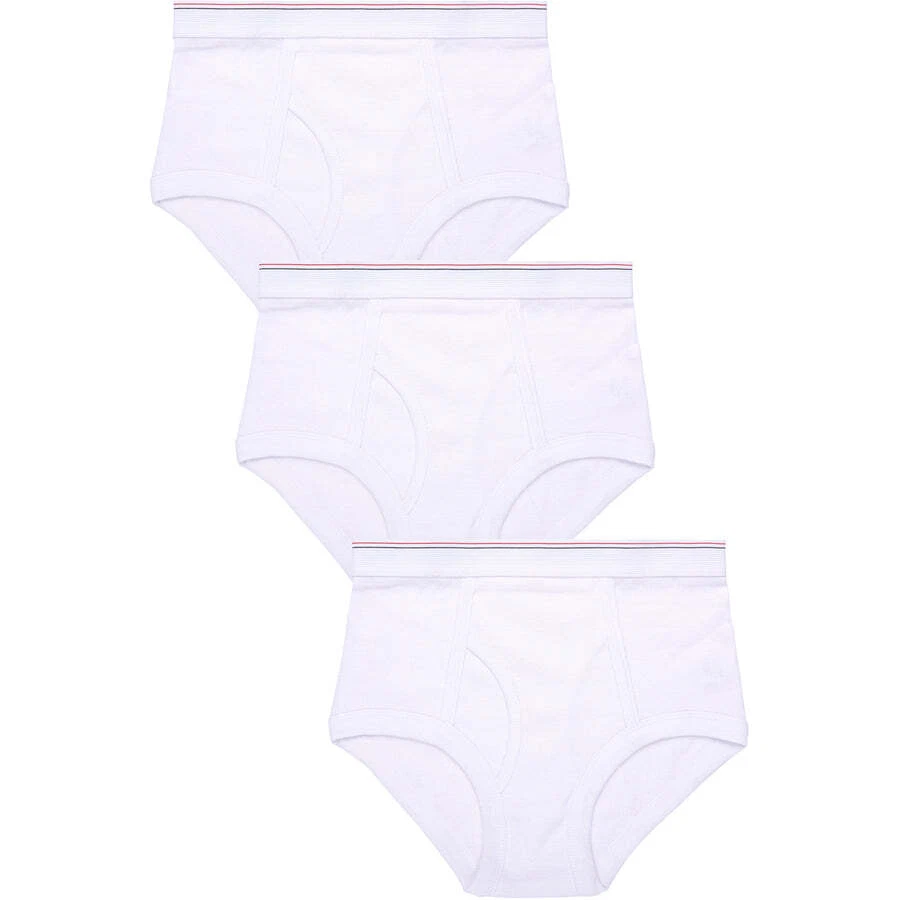 6 pc pack Men Solid White Briefs Breathable Cotton Underwear Old Fashion  #MW3401