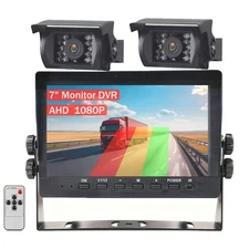 Backup Camera System 7'' AHD Monitor DVR 1080P 12v  for RV Truck Trailer Bus SUV