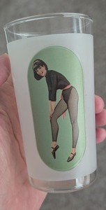 Awesome Nude Peek A Boo frosted Glass Vintage 1950s Brunette Playboy