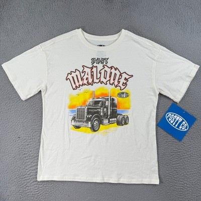 Post Malone Shirt BOYS Size 18 Cream White Posty Co Tee Kids NEW!