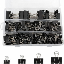 180 Pcs Binder Clips Assorted Sizes, Black Binder Paper Clips Office Clips Offic