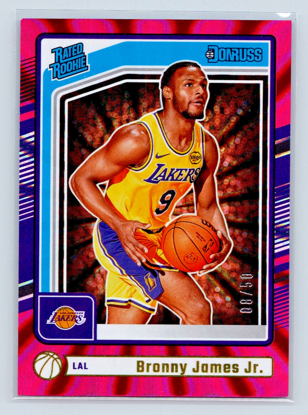 2024-25 Donruss BRONNY JAMES JR.🔥/50 Pink Holo Laser RARE SSP Lakers Rookie 243