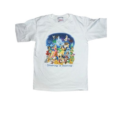 Vintage Disney Magic Kingdom Castle character princesses Genie youth t-shirt