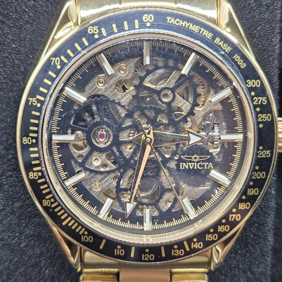 NOVO Relógio Invicta Objet D Art Automático 43mm Esqueleto Mostrador Cobre Dourado SS 49502 - Imagem 2 de 4
