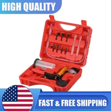 Hand Held Vacuum Pressure Pump Tester Set Brake Fluid Bleeder Bleeding Kit + Box