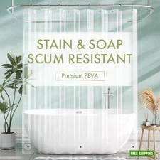 AmazerBath Clear Shower Curtain Liner, 72x78 Long Plastic Shower Curtain Liner,