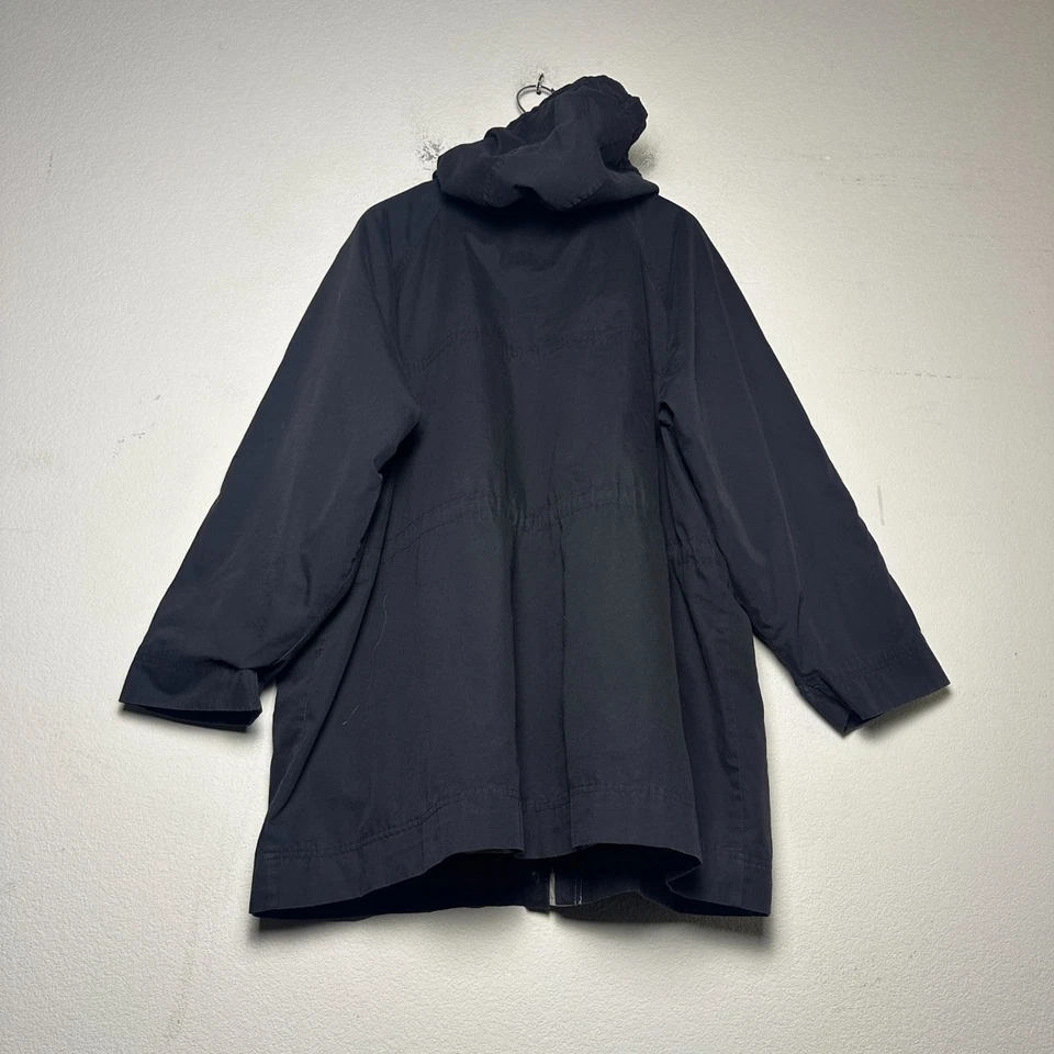 Chaqueta cortavientos London Fog para mujer 2X forro negro tostado ropa exterior larga con capucha Foto 2 de 4