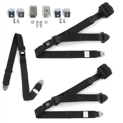 Ford Truck 1957 - 1960  Standard 3pt BK Bench Seat Kit w/Brackets 3 Belts